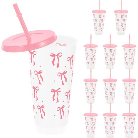 Gobelets en plastique JeiibrZui Arch - Couvercle et paille - 710 ml - Lot de 12 - Multicolores - Gobelets écologiques pour fêtes, anniversaires, mariages et voyages (1/5)