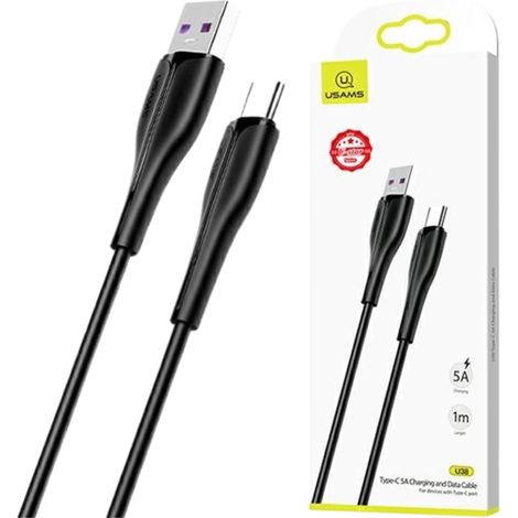 Usams Kabel U38 USB-C 5A Schnellladekabel für Oppo/Huawei 1m schwarz/schwarz SJ376USB01 (US-SJ376) (1/5)