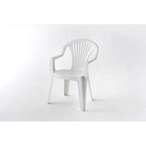 Sedia da Giardino Lido in Polipropilene Impilabile Bianca 57x82x58 cm