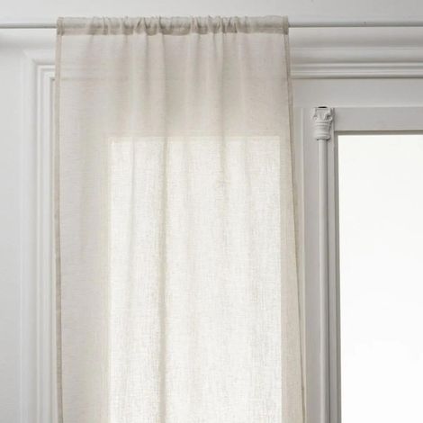 Atmosphera – Paire de voilages Fred 60x160cm lin – Polyester léger – Élégance moderne pour fenêtres – Décoration intérieure (1/4)