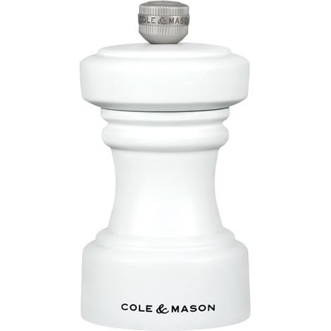 Moulin à Sel Hoxton Blanc Mat Broyeur Céramique Réglable, Design Compact - Cole Et Mason