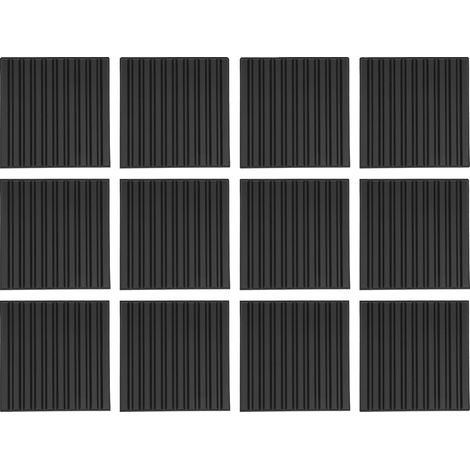 Paneles de pared 3D, diseño cuadrado, estampado de rayas verticales, negro, pequeño (1/2)