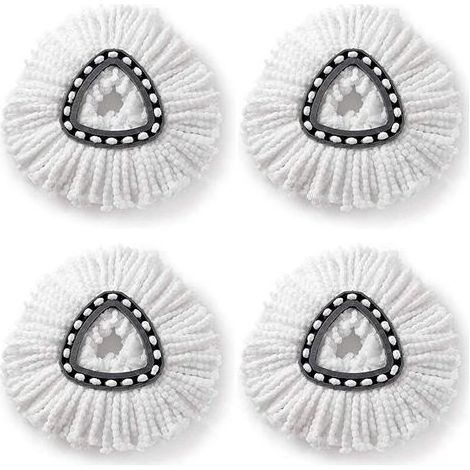 pair 4 pcs adaptées aux têtes de vadrouille pivotantes o-cèdre/vileda tête de fil de coton triangulaire chiffon de remplacement de vadrouille (1/5)