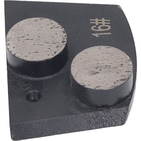 Lot de 3 patins de meulage diamantés à 2 dents cylindriques pour le polissage du béton et le décapage de la peinture, grain noir 16 (1/5)