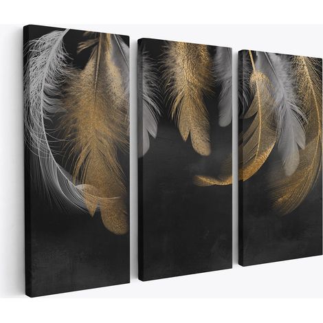 Tableau triptyque - Plumes (1/4)
