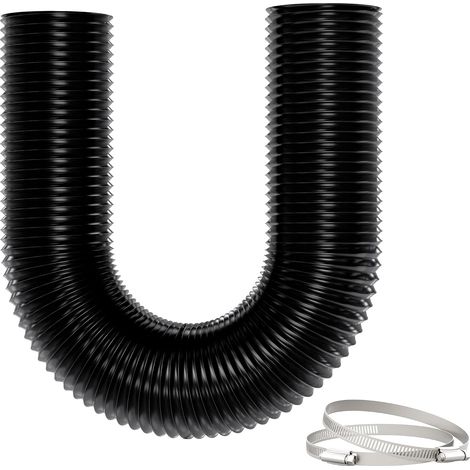Gaine Antidéchirure 150mm x 5m, 5 Couches Isolantes, Réduction du Bruit, Isolation Thermique, Longueur Réglable, Sans Odeur, avec Colliers - Idéal pour Ventilation et VMC, Noir (1/5)