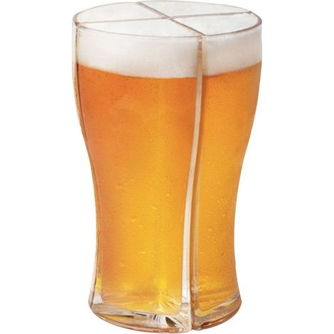 Chopes à bière en acrylique 4 en 1, lot de 4, articles de fête, fêtes et anniversaires. (1/5)