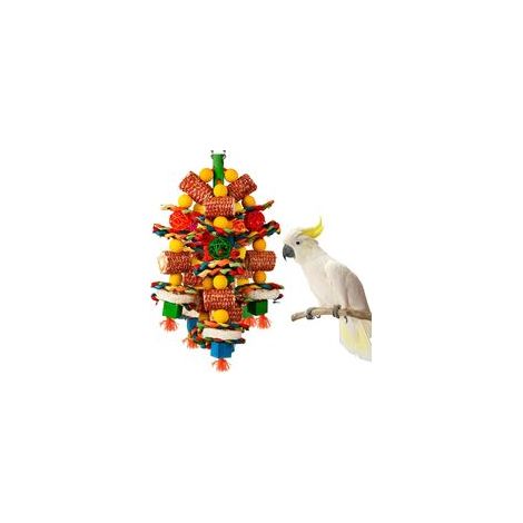 Vogelspielzeug, Papageienspielzeug für große Vögel, natürliche Maiskolben- und Luffa-Scheiben als Nagespielzeug für Graupapageien, Aras, Kakadus, Amazonenpapageien und andere kleine und mittelgroße Pa