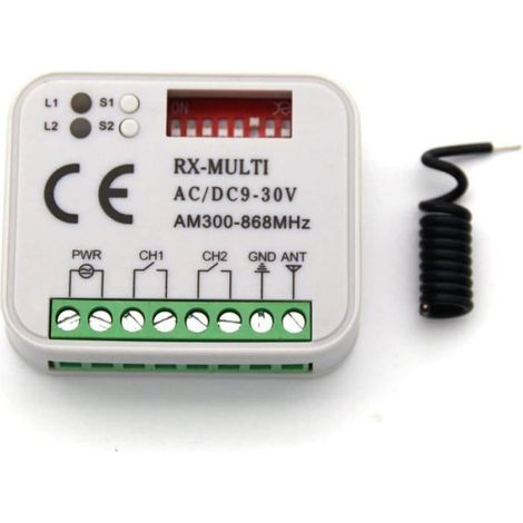 Récepteur Radio - 300 À 868 MHz - Alimentation AC/DC 9 À 30 V - Pour Porte De Garage Et Portail - 1 Pièce (1/5)