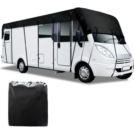 Housse universelle pour camping-car, en tissu Oxford 210D, résistante au gel et aux UV, avec sangles rétractables (6,5 m x 3 m).