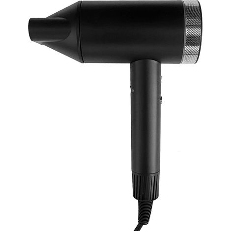 Asciugacapelli nero con motore brushless senza base murale e tasto a rilascio (1/4)