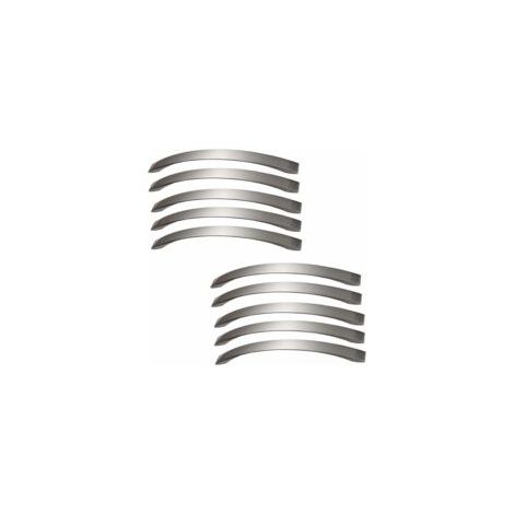 Ensemble de 10 poignées de porte de placard de cuisine - chromées - nickel brossé. Poignées de porte en acier inoxydable. Entraxe des poignées : 160 mm. (1/4)