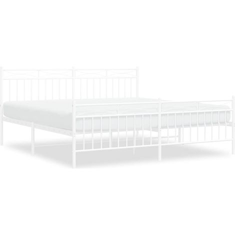 Maison Exclusive - Giroletto con Testiera e Pediera Metallo Bianco 183x213 cm (1/5)