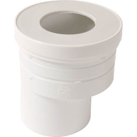 Nicoll – Raccord radiateur sortie excentrée mâle 85/107 – PVC blanc avec joint élastomère – Pour raccordement WC – Classement au feu NF-M1