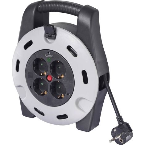 Sygonix SY-6910046 Avvolgicavo 10 m Nero Spina schuko (1/5)
