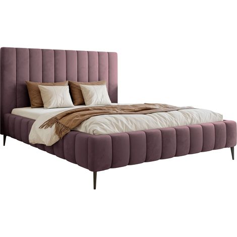 Selsey Fiarro - Polsterbett 160x200 mit Bettkasten, Metallfüßen, Velours, violett (1/5)