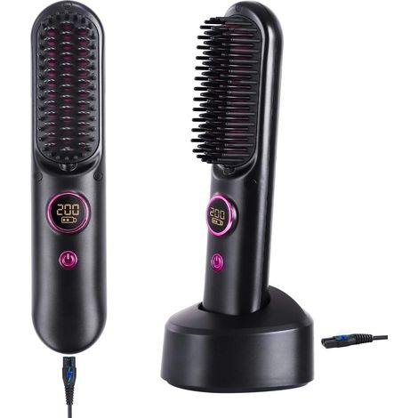 Brosse lissante sans fil à ions négatifs - Noire (1/5)
