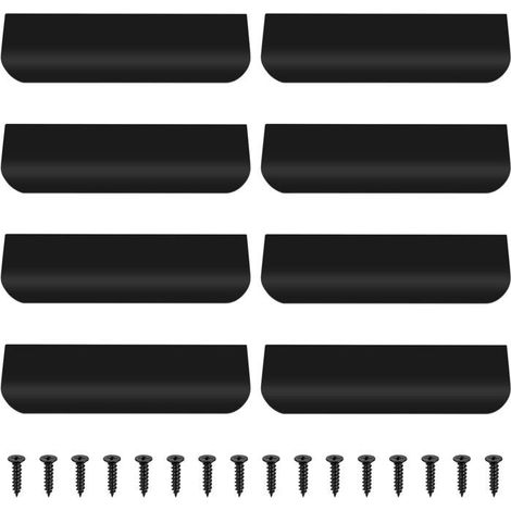 HOXILEELEO - 8 Pcs Poignee de Meuble Cuisine,Poignée Meuble Cuisine Aluminium,Poignee Porte Cuisine, Poignées Armoire,Commodes - Noir, 80mm (1/5)