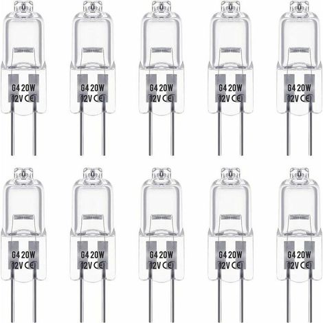 Ampoule halogène G4 12V 20W – Blanc chaud 3000K – Luminosité 350LM – Gradable – Paquet de 10 – Durée de vie 2000 heures (1/5)