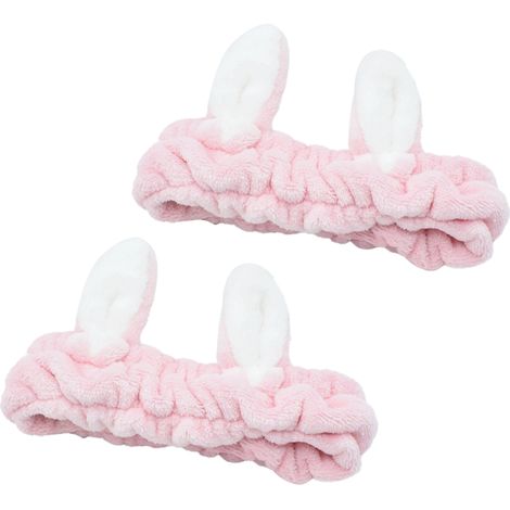 Bandana Cheveux - Bandeau Élastique avec Oreilles de Lapin - Pour Maquillage Soins Visage Spa Yoga - 1 Pièce (1/5)