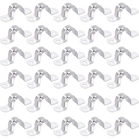 Lot de 30 colliers de serrage en forme de U en acier inoxydable Argenté 25 mm (1/5)