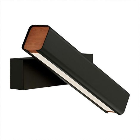 Lampe murale orientable pour chevet, applique pivotante avec bras articulé, éclairage LED de lit, finition noire, 1 pièce, usage chambre à coucher. (1/5)