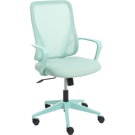 Silla de oficina de escritorio giratoria ajustable en altura tapicería de malla verde menta Luma
