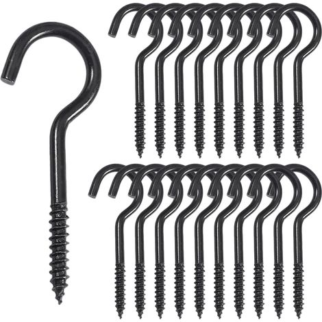 Schraubhaken, Deckenschraubhaken, Edelstahl-Schraubhaken für die Wand, geeignet für den Innen- und Außenbereich, Schlüssel, Lichterketten, Weihnachtsdekorationen (50 mm – 20 Stück)