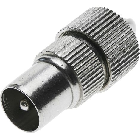 BeMatik - Mâle de télévision Connecteur d"antenne (droite/Metallic) (1/5)