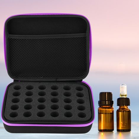 Transportkoffer für ätherische Öle, Hartschalenkoffer für ätherische Öle, geeignet für 5-ml-Fläschchen (Blau) (1/5)