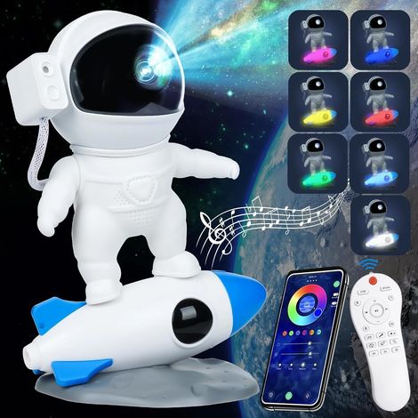 Projecteur galaxie astronaute pour chambre à coucher, projecteur d'étoiles avec lampe lune, veilleuse LED nébuleuse spatiale pour enfants, adolescents et adultes (1/5)