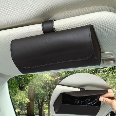 Étui à lunettes de soleil pour pare-soleil de voiture, étui de protection pour lunettes de voiture, boîte de rangement pour accessoires de voiture (1/5)