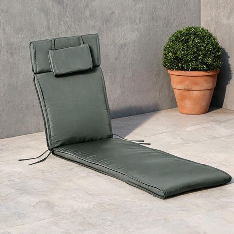 Coussin de bain de soleil avec appuie-tête housse déhoussable (1/5)