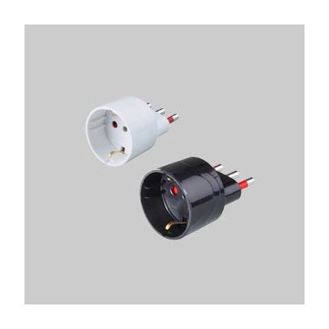 Adattatore semplice schuko 16a rosi 2p+t - prese 10 2p+t, col. bianco
