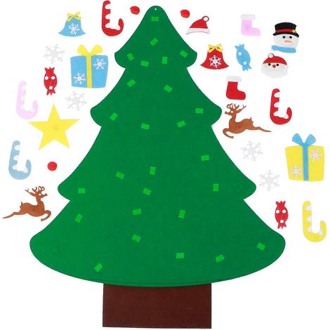 Sapin de Noël en feutrine DIY avec suspensions murales, décoration festive pour enfants, cadeau de Nouvel An et ornement de Noël à accrocher (1/5)