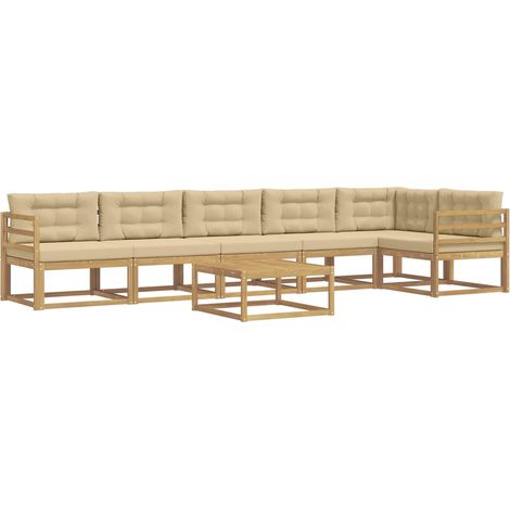 Outdoor Sofa Set 7 pcs White and Beige 79 x 79 x 37 cm vidaXL (1/5)