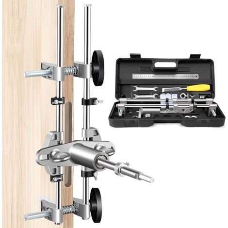 Door Lock Mortising Kit, Lock Jig Maintenance Kit, Woodworking Hole Saw, Hole Opener with 18mm, 22mm, 25mm Tungsten Steel Cutters