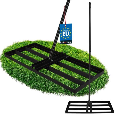 KOTARBAU® Rateau Nivellement - Niveleur Gazon - Acier - 70x30 cm - Noir - Râteau Nivellement Pelouse - avec Manche - 180 cm - Outil Jardinage - Accessoire Jardin - Robuste (1/5)