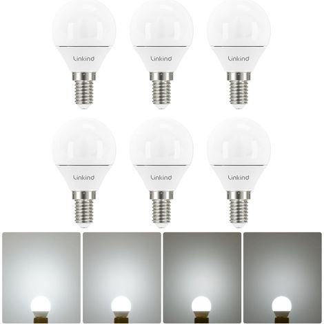 LED Ampoule Dimmable E14, Blanc Froid 5000K, 4.5W Équivalent 40W, 500lm, Ampoule Ronde P45 Petit Culot à Vis, Lot de 6 (1/5)