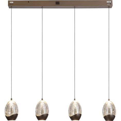 Searchlight Seeds Suspension à 4 barres lumineuses, verre champagne, 42 W, 3000 K (1/5)