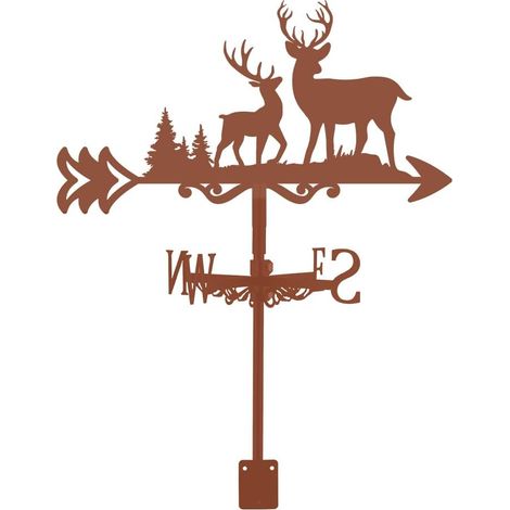 Outdoor Garden Weathervane Deer Deer Buck Wildlife Weathervanes Forest Roof Garden Direction Panel Weathervane Roof Outdoor Farm Decoration Wind Measurement Tool (1/5)