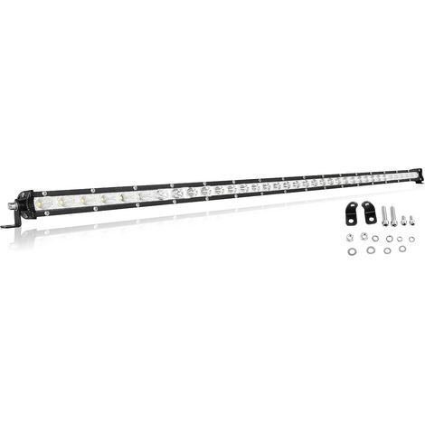 13 Pouces 60W Flood Ultra Slim Rangée Unique LED Barre de lumière Faisceau de Point avec Support de Montage pour Tout-Terrain Ranger ATV UTV SUV