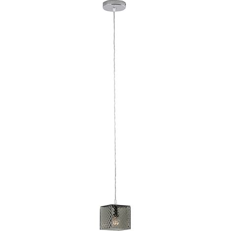 Suspension Talisker Carrée en Verre Fumé E14 IP20 - Lustre à Lumière Directe en Verre Fait Main pour Intérieur - Groupe Rossini (1/5)