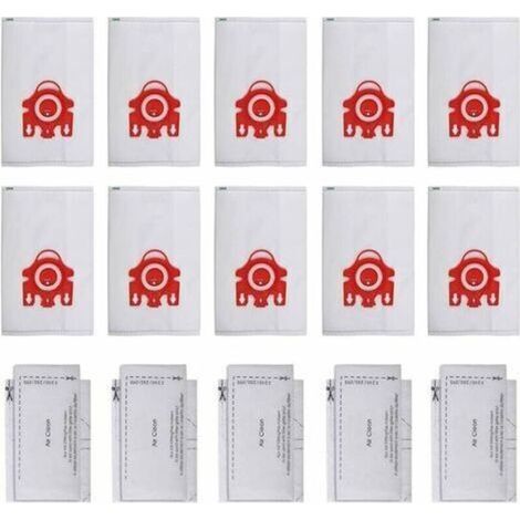 3D-Effizienz-FJM-Staubsaugerfilterbeutel für Miele HyClean – 10 Beutel, 5 Filtermatten – 209077 Rot (1/4)