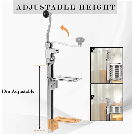 Ouvre-boîte de Conserve Table Comptoir Professionnel en Acier 10, 2 Lames Ouvre-Boîtes Manuels Commercial de Comptoir avec Base Ajustable en Métal Plaqué pour Hôtels, épiceries et Restaurants (1/5)