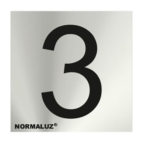 Schild Nummer 3 Edelstahl selbstklebend 5cm rd717173 (1/2)