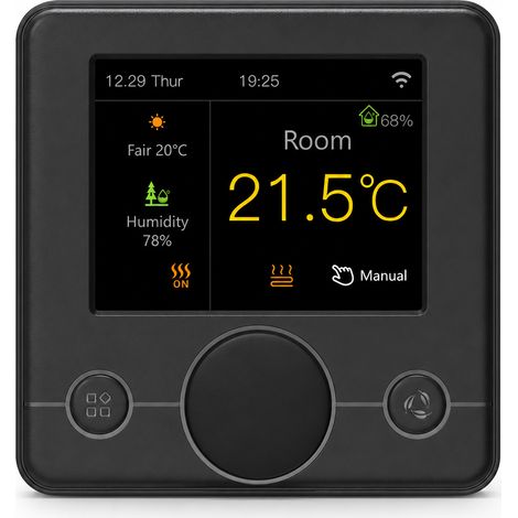 Thermostat intelligent Wi-Fi pour chaudière murale, chauffage électrique et hydraulique, contrôle Tuya, écran couleur, noir, 3 A, R7C.723 (1/5)