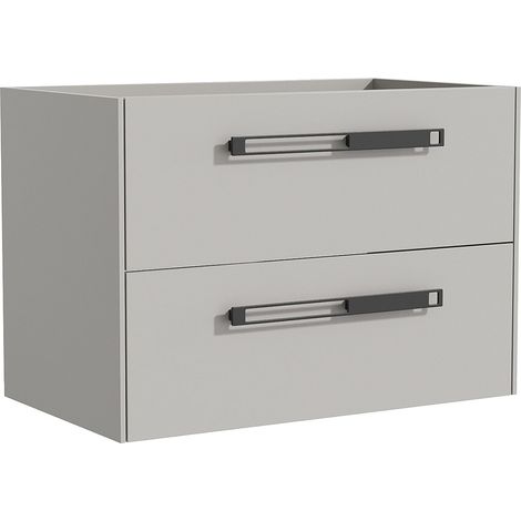Mobile sotto lavabo sospeso con maniglie in alluminio Grigio 80 cm - FELNA