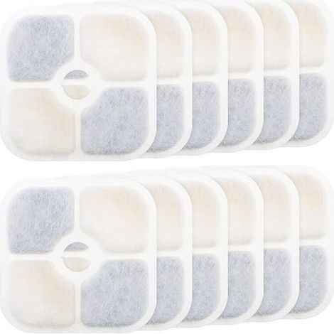 12 filtros para fuente de agua - para Catit PIXI 43717 - Filtro de carbón activado - Alta calidad - Purificador - Recarga - Filtros rectangulares para fuente de mascotas (1/5)