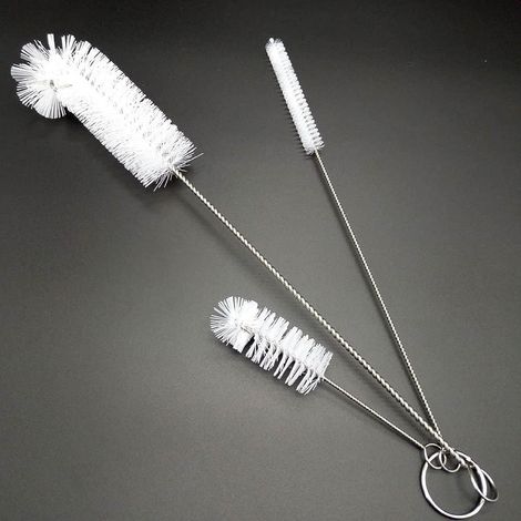Reinigungsbürsten-Set für Reagenzgläser (3-teilig): Edelstahlbürste für Reagenzgläser, Nylonbürste, Becherbürste, weiche Spiralbürste, Teeservicebürste (1/4)